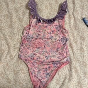 Girls LoveShackFancy Floral Bathing Suit, 12Y